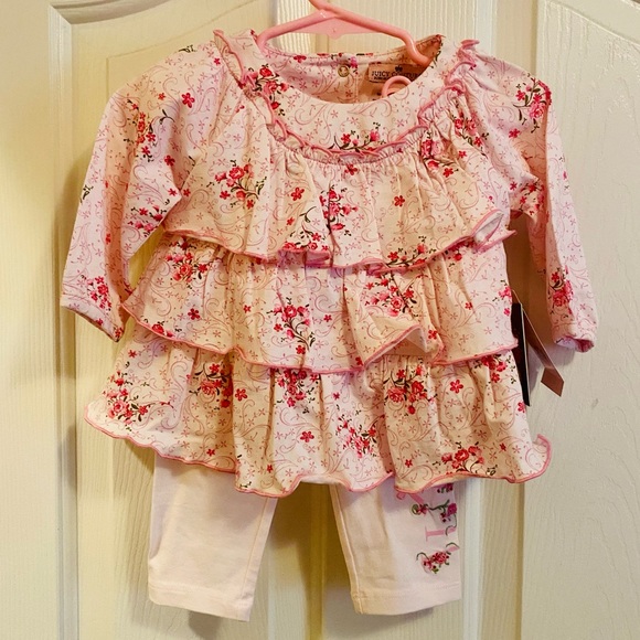 NEW! Juicy Couture Heavenly Floral 2 Piece Legging Set - Picture 1 of 11